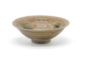 Tezumi — Japanese Matcha Bowl - Yellow Green Spotted Seto-yaki Summer Chawan - 250ml — front view