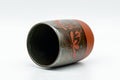 Tezumi — Japanese Teacup - Floral Brown Glazed Tokoname-yaki Yunomi - 180ml — three-quarter view
