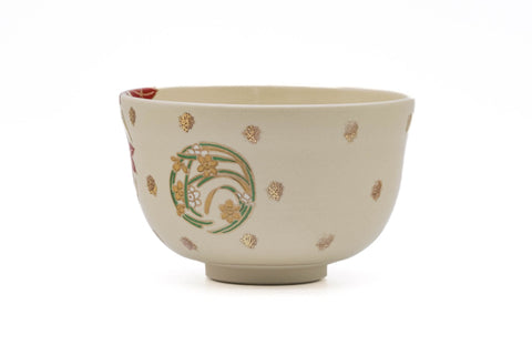 Floral Crests Kyo-yaki Chawan