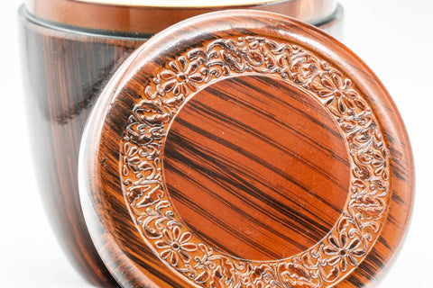 Japanese Chazutsu - Plastic Wood-Patterned Tea Canister - 250ml - Tezumi