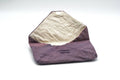 Tezumi — Japanese Sukiya-bukuro - Purple Linen Tea Pouch — three-quarter view