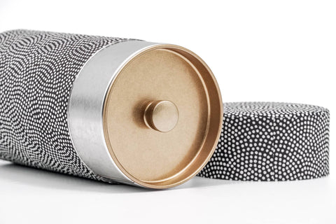 Black White Dot Washi Tea Canister - 200g