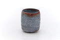 Tezumi — Japanese Teacup - Blue Shino Glazed Mino Yunomi - 100ml — front view from another angle
