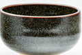 Japanese Matcha Bowl - Black Yellow Speckled Glazed Chawan - 250ml - wide front view