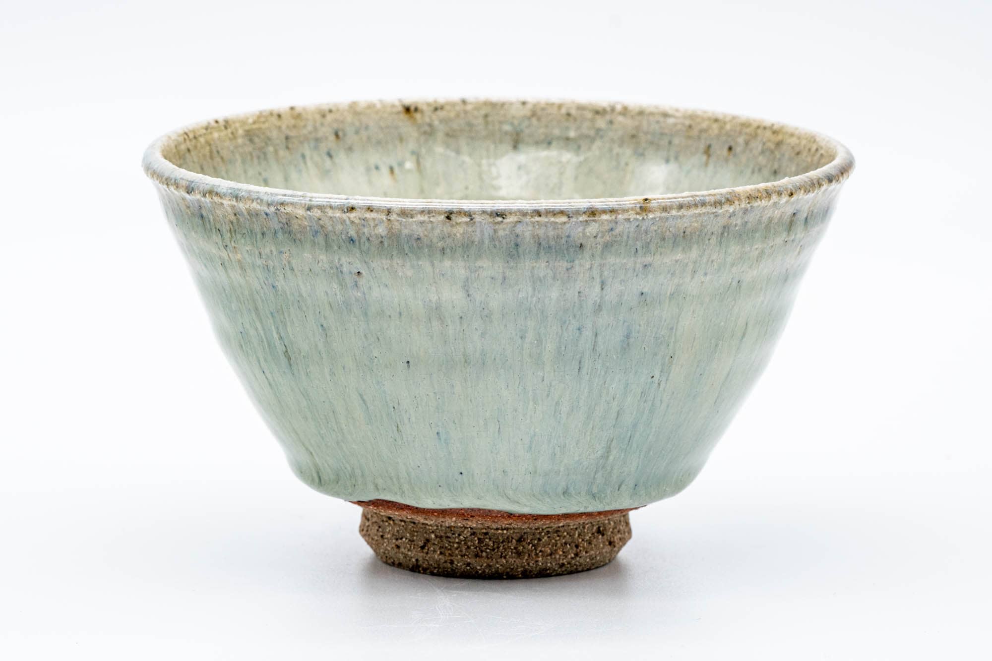 Japanese Matcha Bowl - Sage Hare's Fur Drip-Glazed Chawan - 450ml