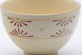 Tezumi — Japanese Matcha Bowl - Red White Geometric Beige Glazed Kyo-yaki Chawan - 400ml — tipped to show the interior
