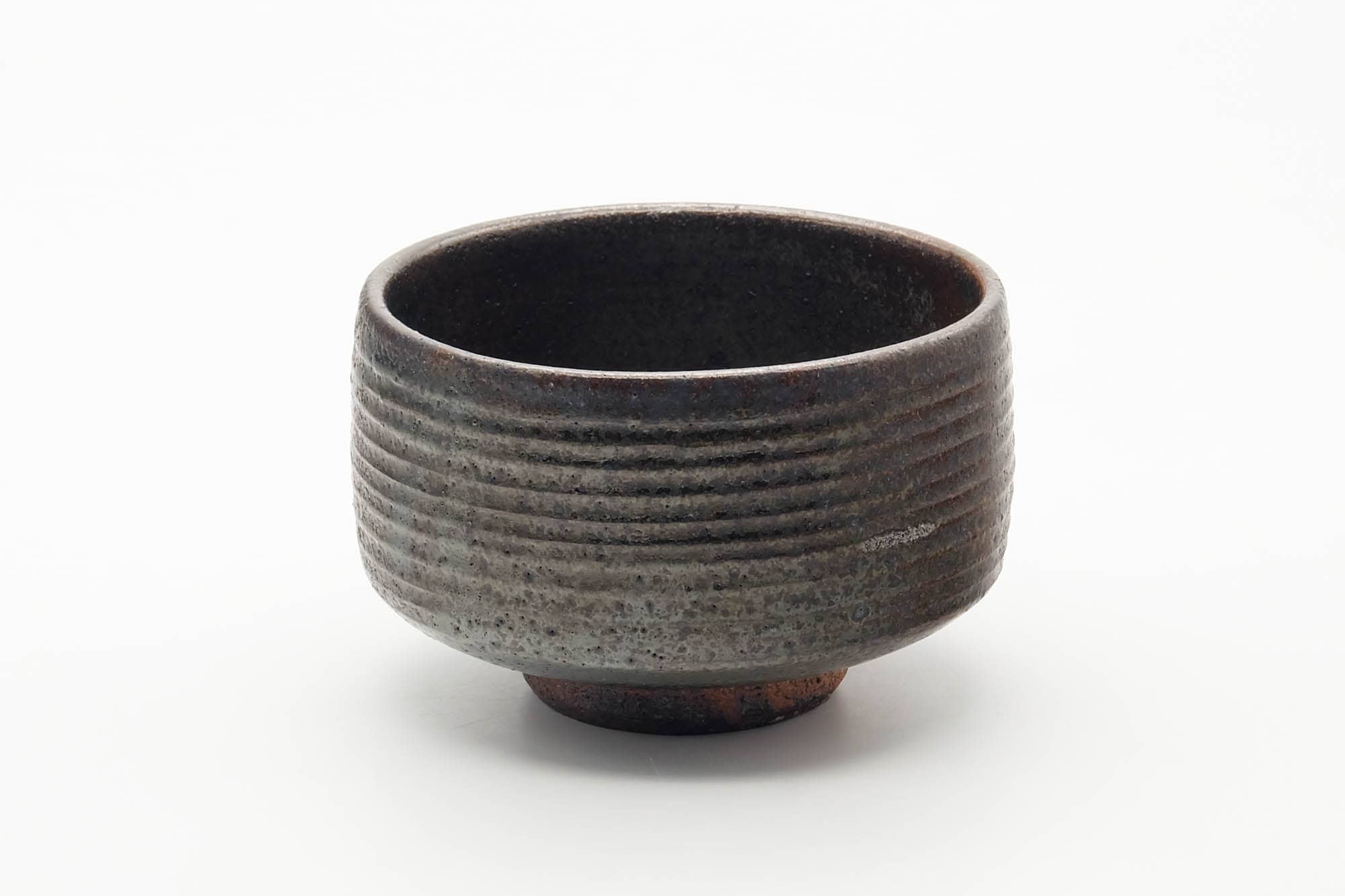 Japanese Matcha Bowl - Earthy Milky Glazed Spiraling Chawan - 300ml