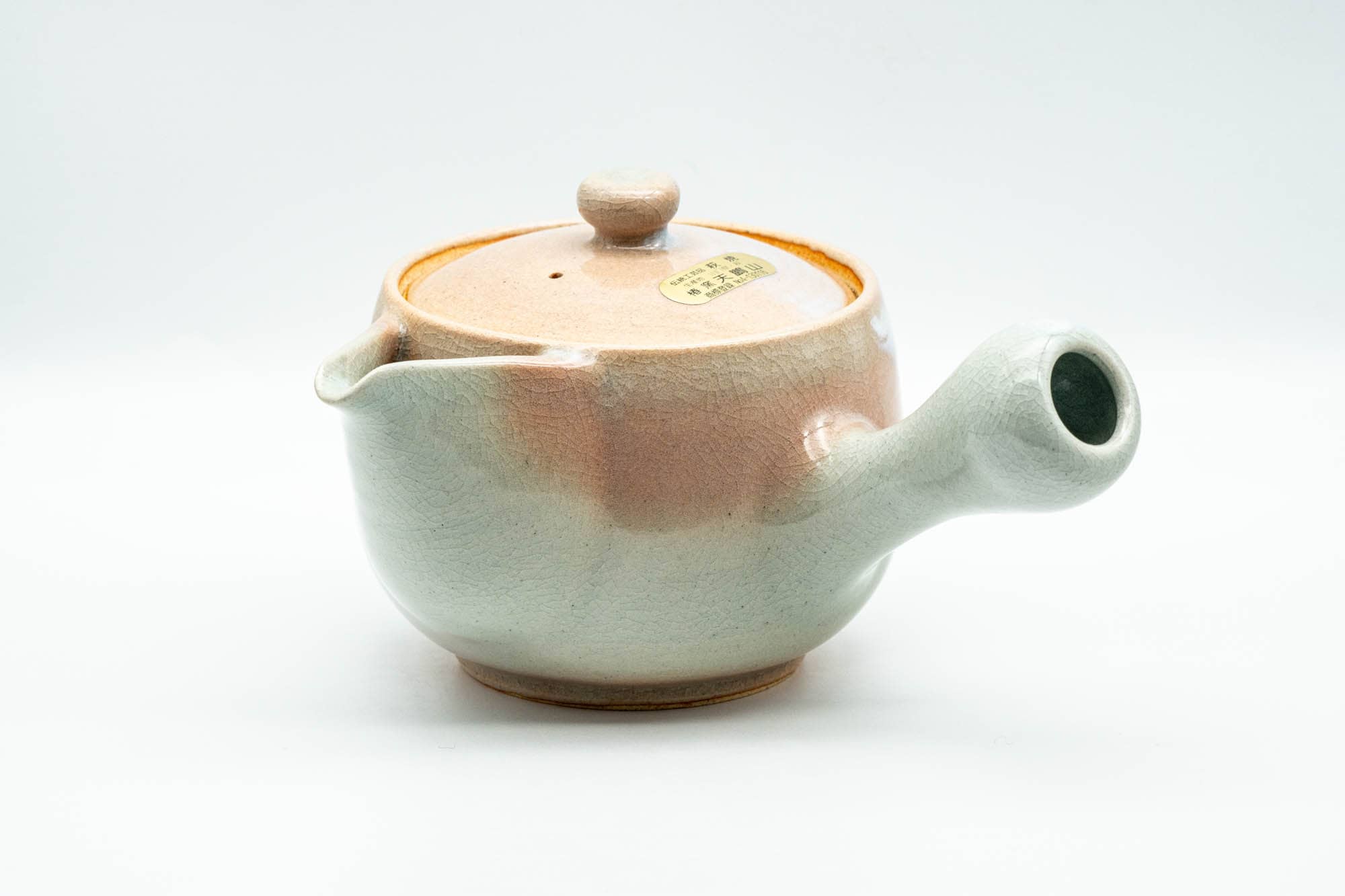 Japanese Tea Set - 天鵬山 Tsubaki Kiln - Hagi-yaki Kyusu Teapot with 6 Yunomi Teacups in Wooden Box