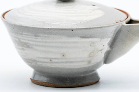 Japanese Houhin - Weathered Grey White Hakeme Glazed Clay Teapot - 80ml