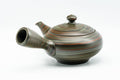 Tezumi — Japanese Kyusu - 雲仙窯 Unzen Kiln - Green Nerikomi Tokoname-yaki Debeso Teapot - 270ml — side view showing the spout