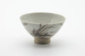 Tezumi — Japanese Matcha Bowl - Grey Glazed Long Grass Decorated Chawan - 330ml — front view