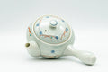 Tezumi — Japanese Kyusu - Geometric Polka-Dotted Arita-yaki Debeso Teapot - 130ml — interior view showing the filter