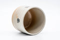 Japanese Matcha Bowl - Kanji Hagi-yaki Winter Chawan - 250ml - angled view into the vessel showing the glazed interior and rim