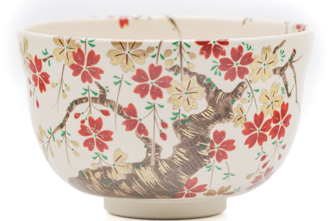 Shidarezakura Weeping Cherry Blossoms Kyo-yaki Chawan