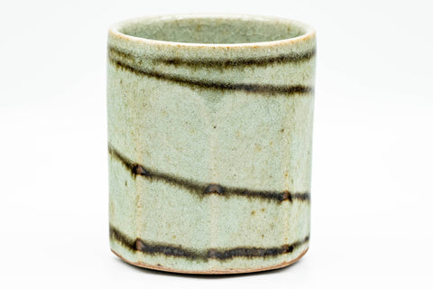 Japanese Teacup - Octagonal Sage Swirls Yunomi - 135ml