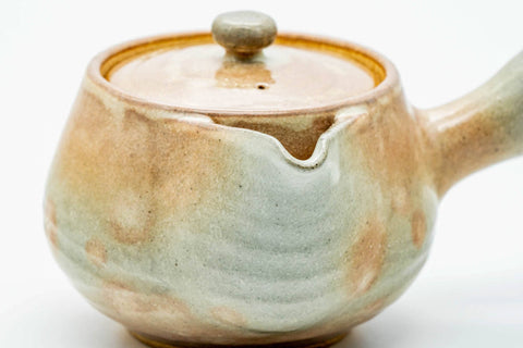 Japanese Kyusu - Beige Pink Gohonte Hagi-yaki Do-ake Teapot - 280ml