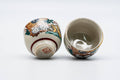 Tezumi — Japanese Teacups - Pair of Small Floral Kutani-yaki Guinomi - 40ml — three-quarter view