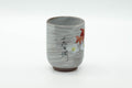 Tezumi — Japanese Teacup - Grey Hakeme Red Momiji Yunomi - 200ml — front view from another angle