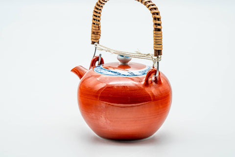 Japanese Dobin - Glossy Red Arita-yaki Porcelain Teapot - 250ml