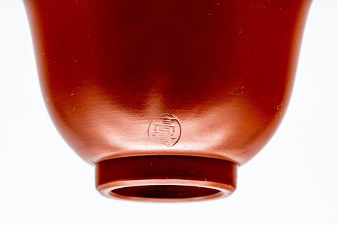 Japanese Teacup - 高資窯 Takasuke Kiln - Red Shudei White Inner-Glazed Tokoname-yaki Guinomi - 50ml