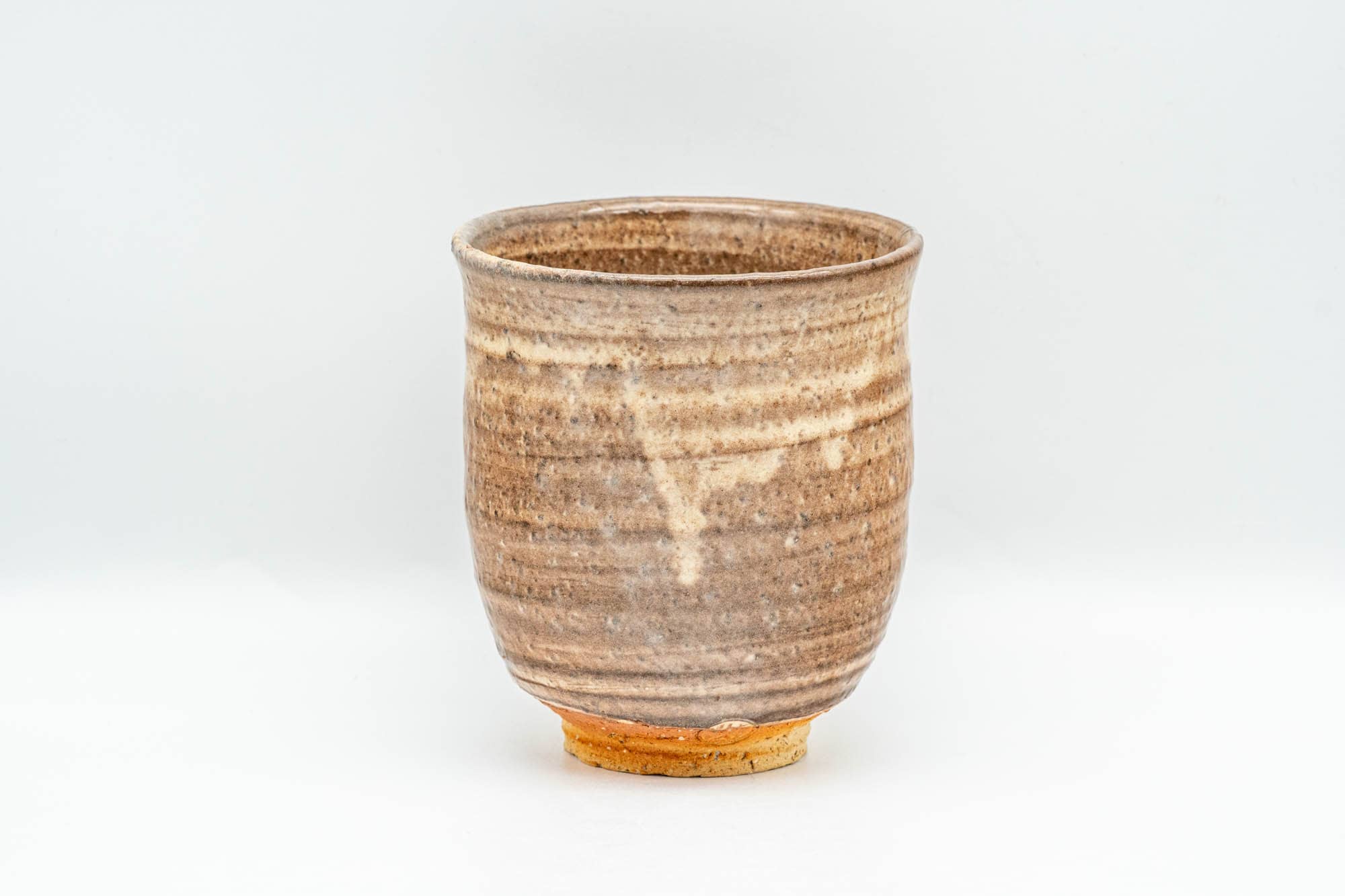 Japanese Teacup - Beige Drip-Glazed Hagi-yaki Yunomi with Wooden Box - 280ml