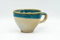 Tezumi — Japanese Teacup - Blue Drip-Glazed Agano-yaki Ushirode Yunomi - 140ml — front view from another angle