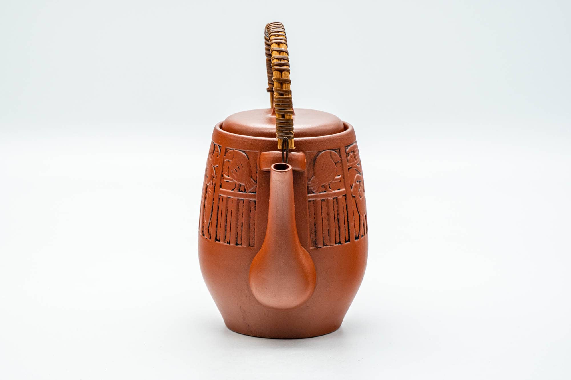Japanese Dobin - Egyptian-Style Red Shudei Tokoname-yaki Ceramic Filter Teapot - 750ml