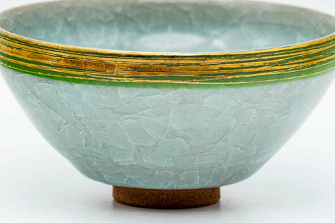 Japanese Matcha Bowl - Kawai Masaki 川合正樹 - Celadon Glazed Tenmoku-gata Chawan