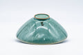 Tezumi — Korean Matcha Bowl - 황렌제/黄仁哲 Hwang Ren-je - Unkaku Green Celadon Chawan - 150ml — tipped to show the interior