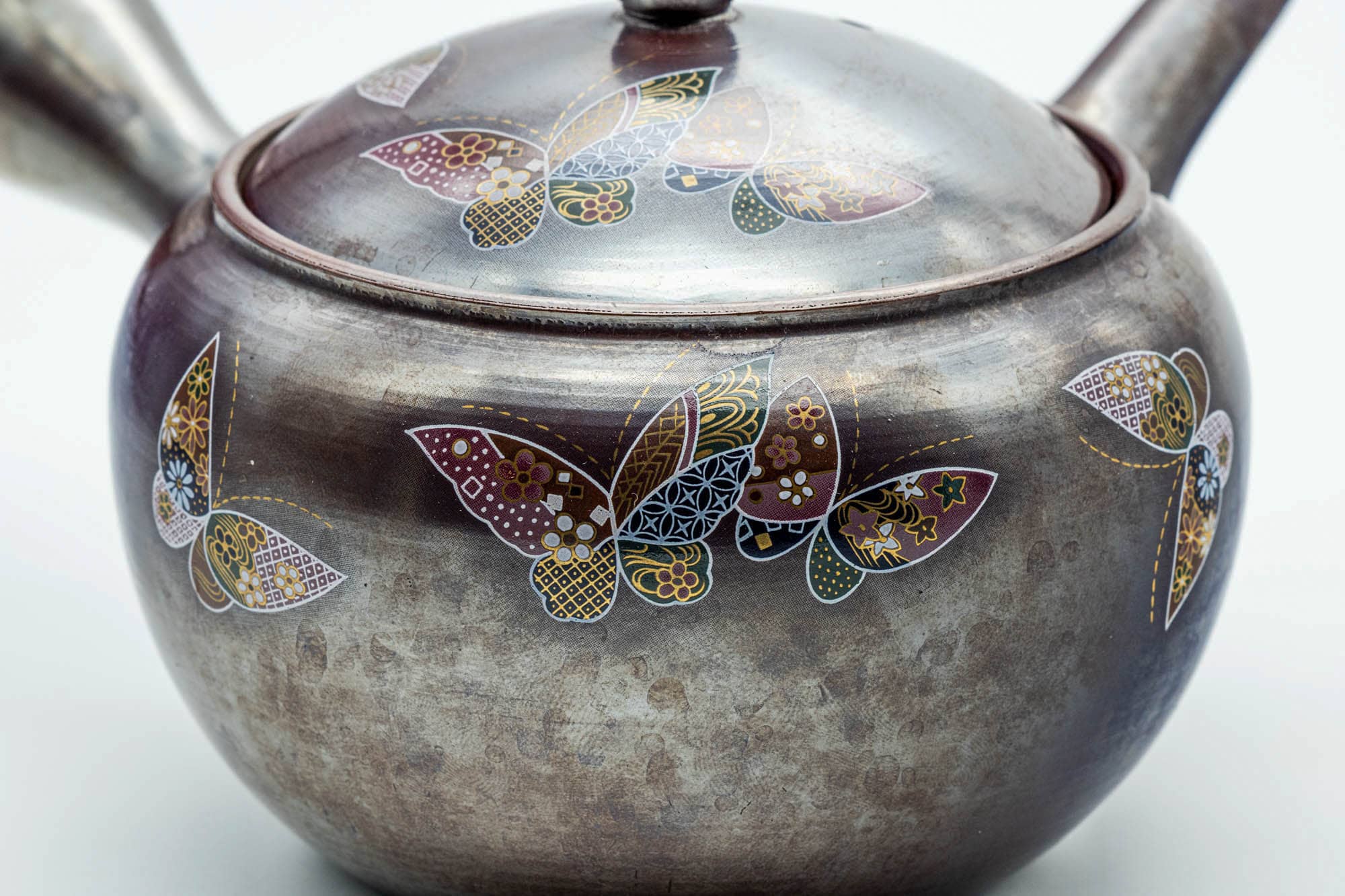 Japanese Kyusu - Large Floral Banko-yaki Mesh Teapot - 600ml