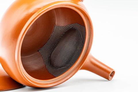 Japanese Kyusu - Classic Red Shudei Tokoname-yaki Mesh Teapot - 230ml - Tezumi