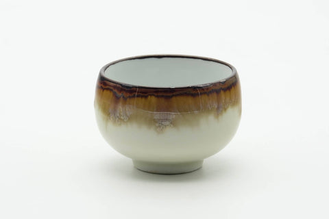 Japanese Teacup - Brown Yellow Hare's Fur Glazed Arita-yaki Yunomi - 150ml
