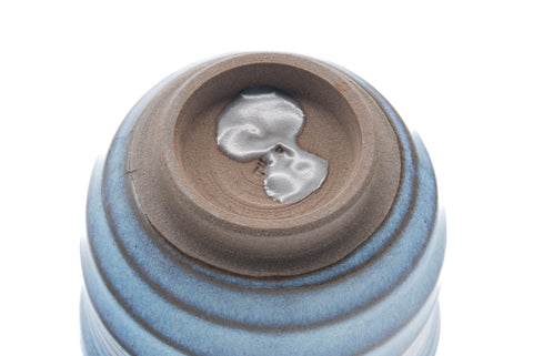 Japanese Teacup - Ocean Blue Glazed Spiraling Yunomi - 180ml