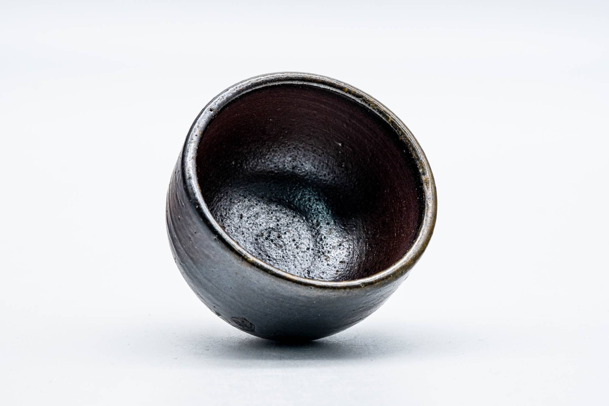 Japanese Teacup - Black Brown Glazed Yunomi - 70ml