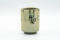 Japanese Teacup - Sage Green Thick Drip-Glazed Yunomi - 110ml - front view from a slightly different angle