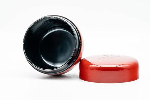 Japanese Natsume - Gold Crane Red Black Lacquered Tea Caddy - 85ml
