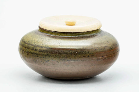 Japanese Chaire - 市野信水 Ichino Shinsui - 信水窯 Shinsui Kiln - Tanba-yaki Chaire with Shifuku