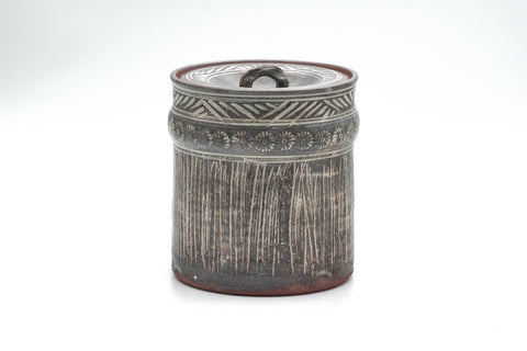 Japanese Mizusashi - Geometric Chrysanthemum Mishima Kiyomizu-yaki Water Container - 1000ml