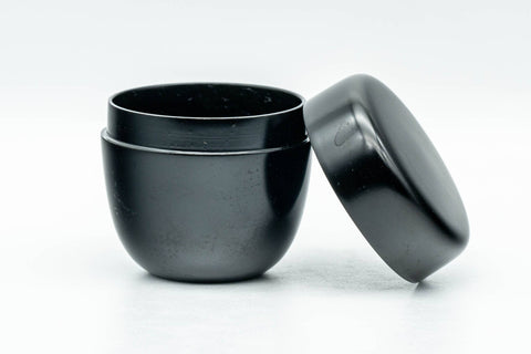 Japanese Natsume - Small Black Lacquered Wooden Matcha Tea Canister - 50ml - Tezumi