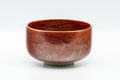 Japanese Matcha Bowl - Metallic Red Glazed Hantsutsu-gata Chawan - 350ml - Tezumi