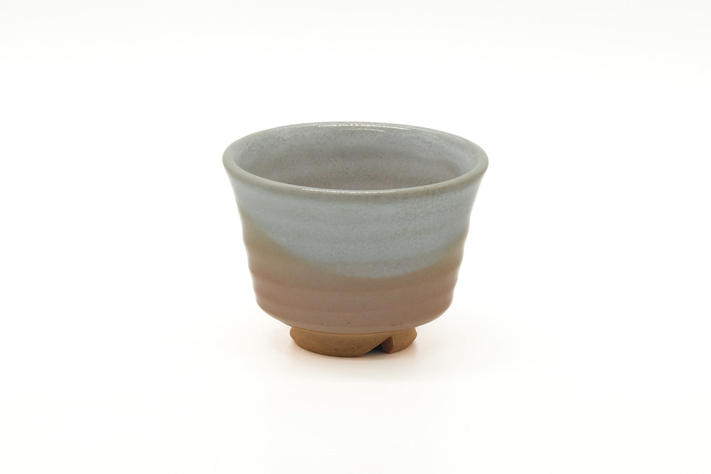 Japanese Teacup - Beige White Glazed Asagao Hagi Yunomi - 110ml