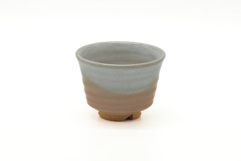 Tezumi — Japanese Teacup - Beige White Glazed Asagao Hagi Yunomi - 110ml — front view from another angle