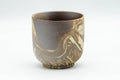 Japanese Teacup - Beige Brown Marbled Yunomi - 110ml - side view of the teacup