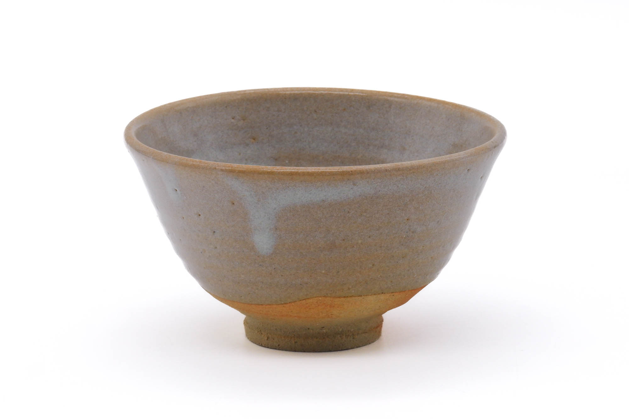 Japanese Matcha Bowl - Beige White Drip-Glazed Hagi-yaki Chawan - 400ml