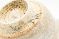 Japanese Teacup - Small Beige Glazed Guinomi - 40ml - close-up of the underside and foot