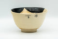 Tezumi — Japanese Matcha Bowl - Otafuku Okame Themed Kyo-yaki Chawan - 300ml — three-quarter view