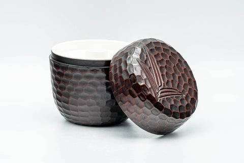 Japanese Chazutsu - Burgundy Long Grass Plastic Tea Canister - 250ml - Tezumi