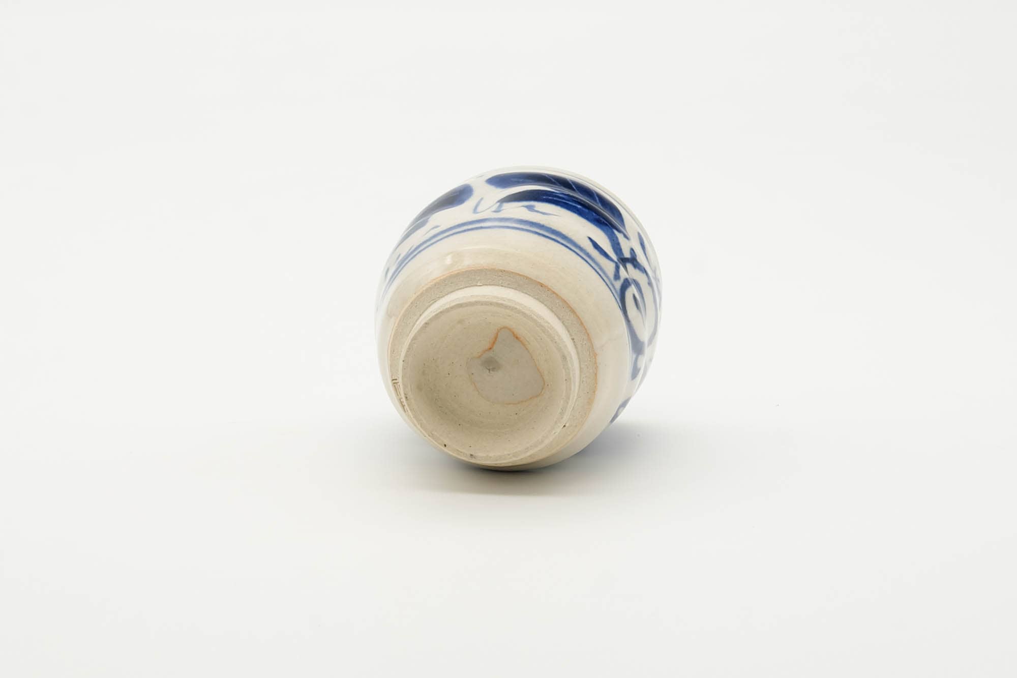Japanese Teacup - Abstract Blue White Glazed Yunomi - 100ml