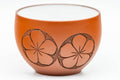 Tezumi — Japanese Teacups - 弘洋 Kouyou - Set of 4 Floral Engraved White Inner-Glazed Tokoname-yaki Yunomi - 110ml — inverted showing the foot ring