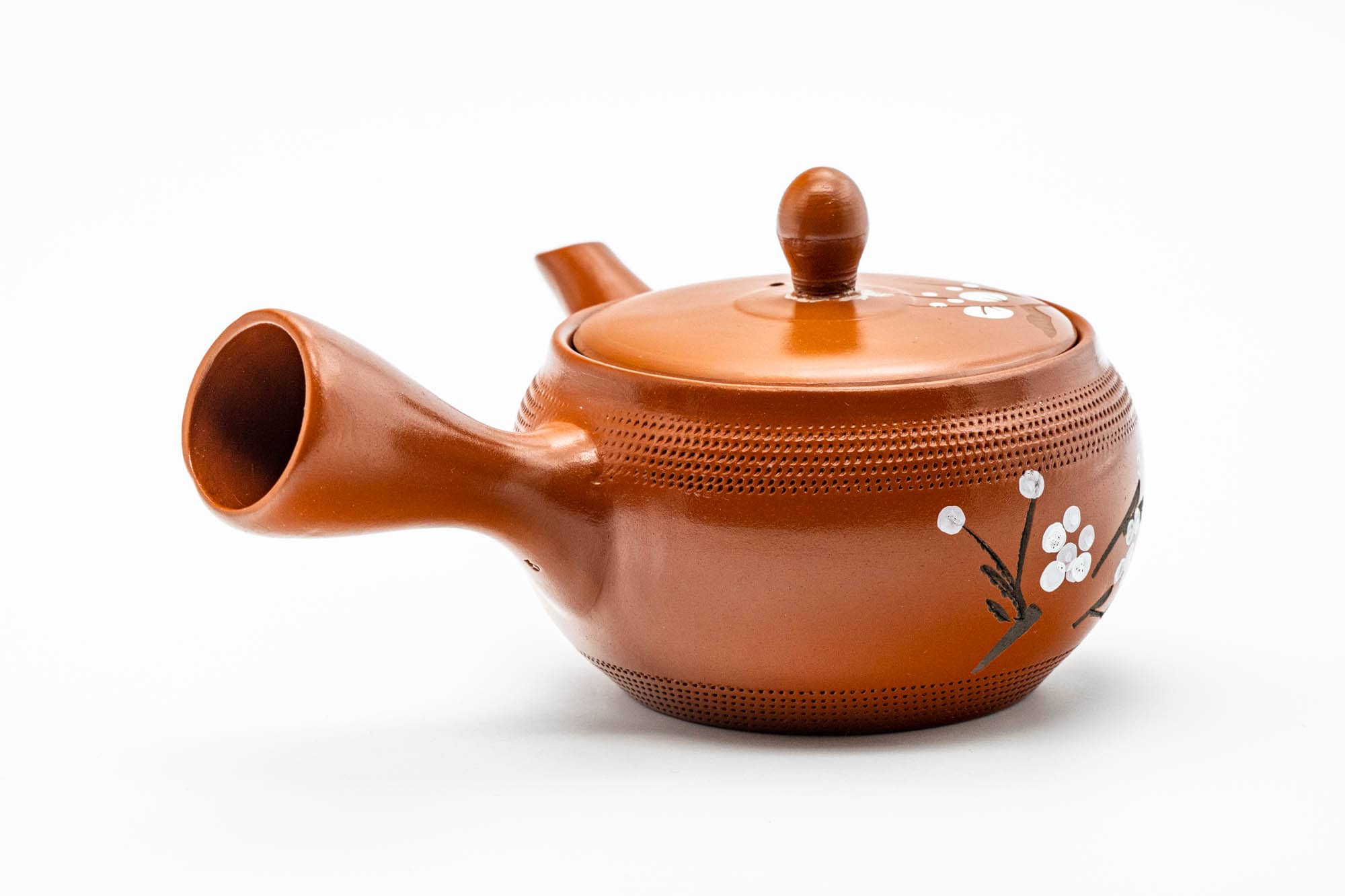 Japanese Kyusu - Ume Plum Blossom Textured Tokoname-yaki Mesh Teapot - 275ml